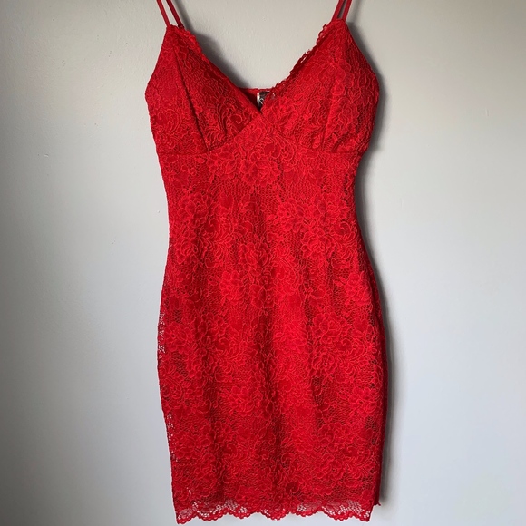 Windsor Dresses & Skirts - Red Lace Bodycon Dress